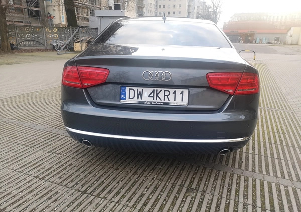 Audi A8 cena 97500 przebieg: 253000, rok produkcji 2013 z Wrocław małe 67